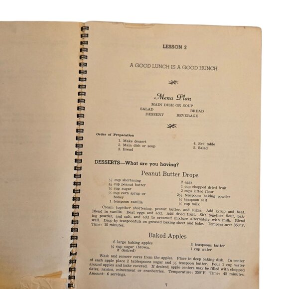 Vintage 1949 Girl Scout Cooking Notebook Yellow Spiral Bound Gas Service Company - Picture 12 of 16